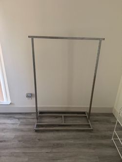 Chrome Metal Clothing Rack with Wheels