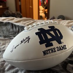 Lou Holts Autographed Notre Dame Football With COA