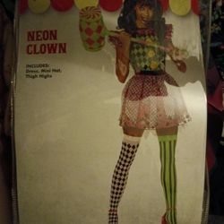 Neon Clown Halloween Costume