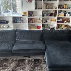 Wayfair Jasper 119” (10’ Wide) Velvet Suede Sectional Couch