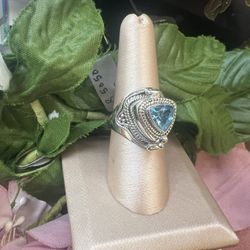 Poison Ring In Blue Topaz & Sterling Silver, Size 8