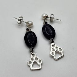 Silver Paw Earrings