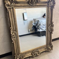 Large Antique Bevel Mirror 