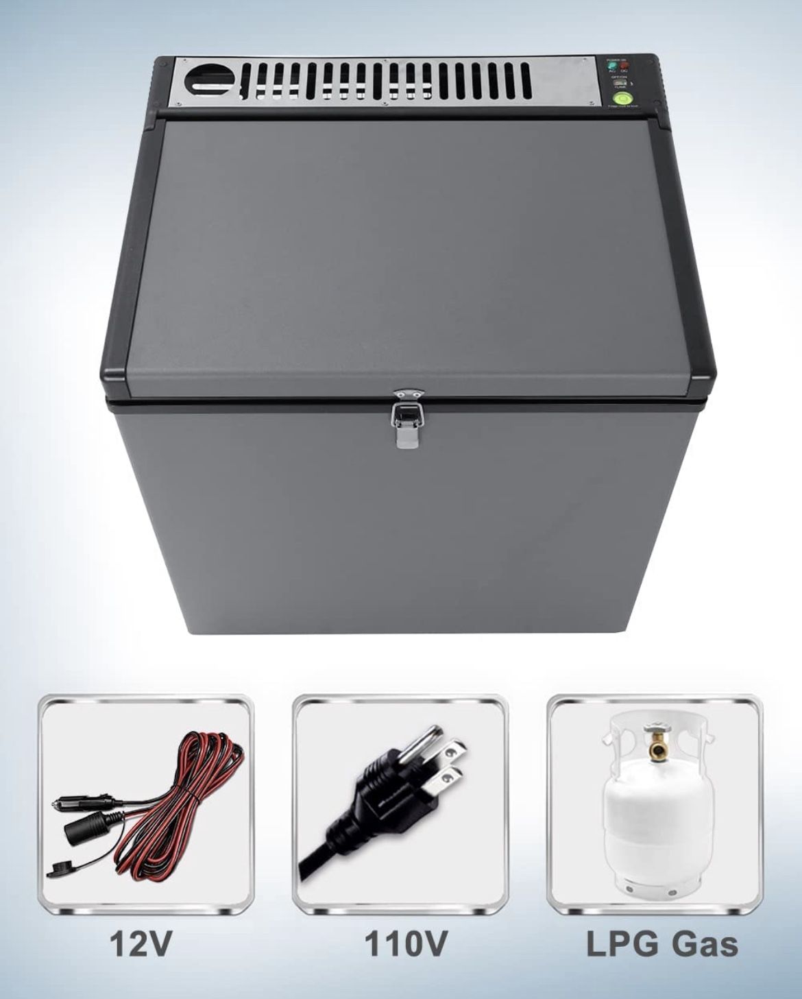 Propane Deep Freezer 2.1 Cu.Ft, 110V/12V/LPG Gas Chest Freezer with