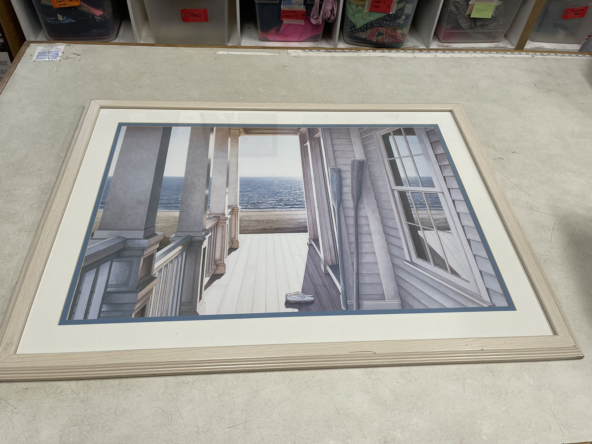 FRAMED Serenity by Daniel Pollera Art Poster Print Cottage Beach House Ocean Vacation