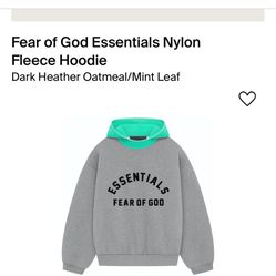 Fear Of God Essentials Nylon Fleece Hoodie Dark Heather (XS,S,XL)