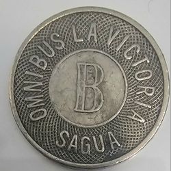 Caribbean transportation token "Omnibus La Victoria- Sagua"