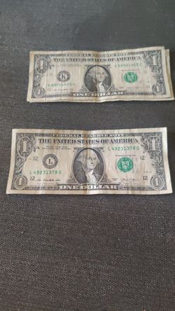 $1 bill cool serial number almost complete ladder