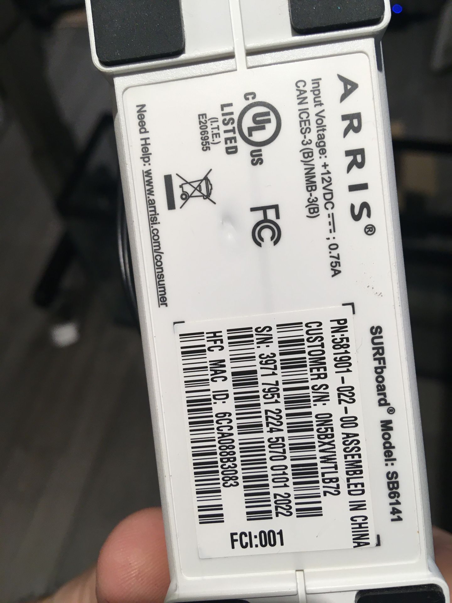 Arris Surfboard SB6141 Cable Modem
