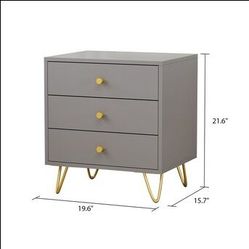 Gray Fufu&Gaga 3-drawer Nightstand