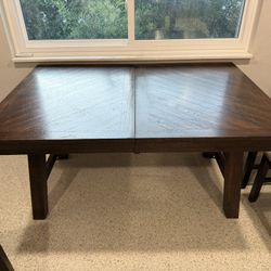 Brown Dining Table & 6 Chairs