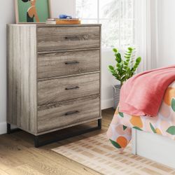 Mixed Material 4 Drawer Dresser Light Gray Wash - Room Essentials