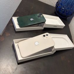 iPhone 13  256g with Apple care and a 12 like new.