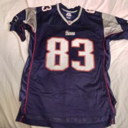 New England Patriots #83 Deion Branch Navy/White/Red Size Large Jersey