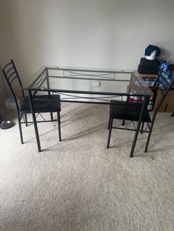 Modern Glass Dining Table with 2 Chairs – Great Condition