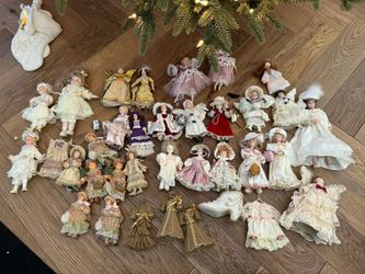 Christmas Ornaments Antique Porcelain Dolls 