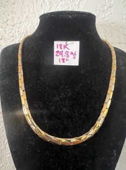 18K Solid Gold Chain For Wedding 24.8Gr 18 Inches Long