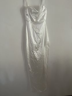 Long White Slit Open Dress