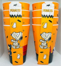 2x Sets Of Snoopy Peanuts Halloween Cups (8 CUPS TOTAL) Officially Licensed Knotts Berry Farm