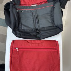 TUMI Messenger Bag Laptop Shoulder Bag Black Red Interior