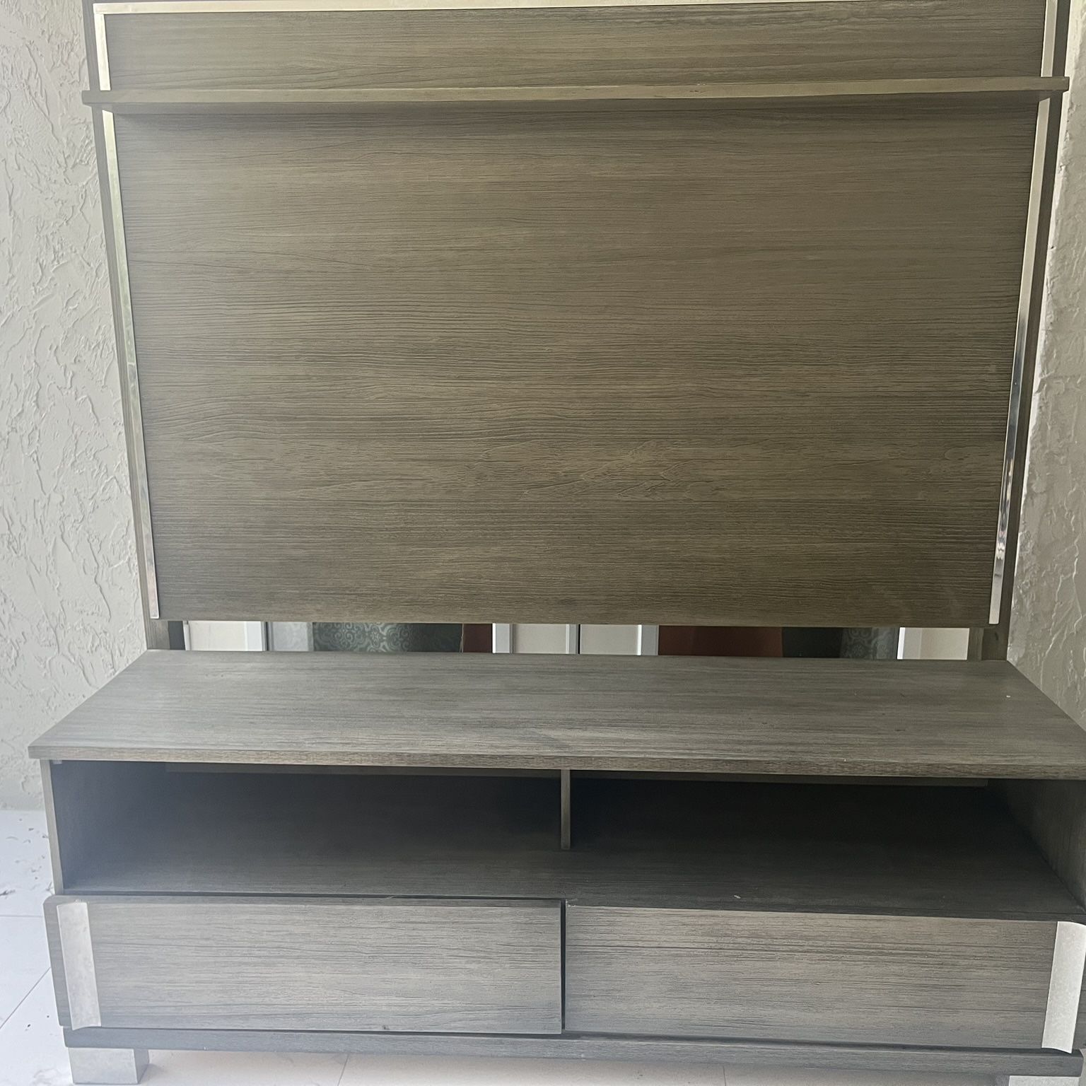 TV Stand With 2 Large Storage Drawers 