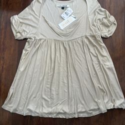 BRAND NEW Diane Von Furstenberg Cream Blouse Size Large 
