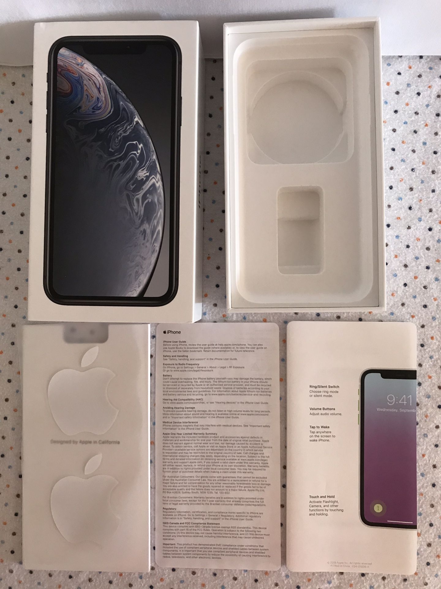 Apple IPhone XR 64 GB Black Empty Box & Insert Booklets ONLY