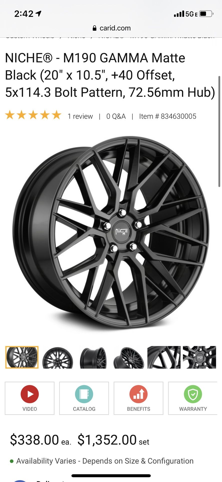 NICHE® - M190 GAMMA Matte Black 20 Inch