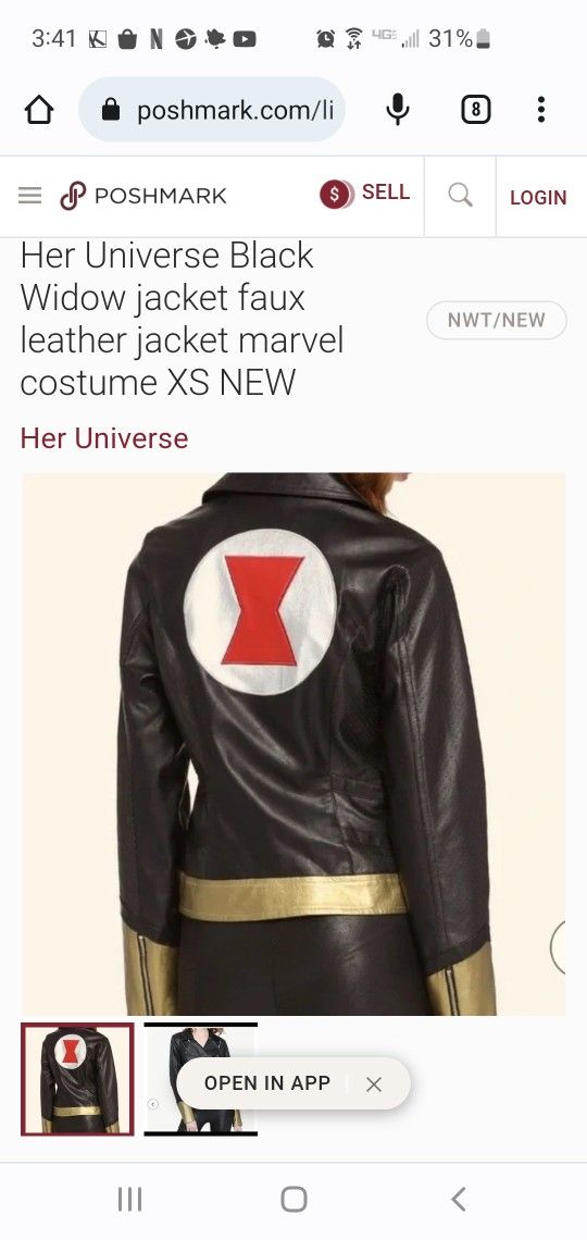 Black Widow Jacket. Brand New! 