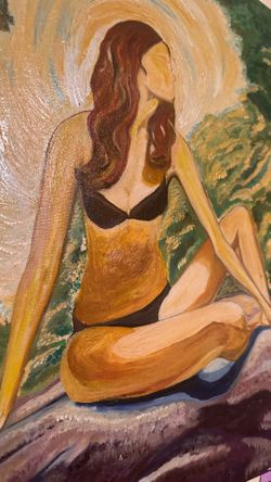 Original Oil Painting – Woman in Nature