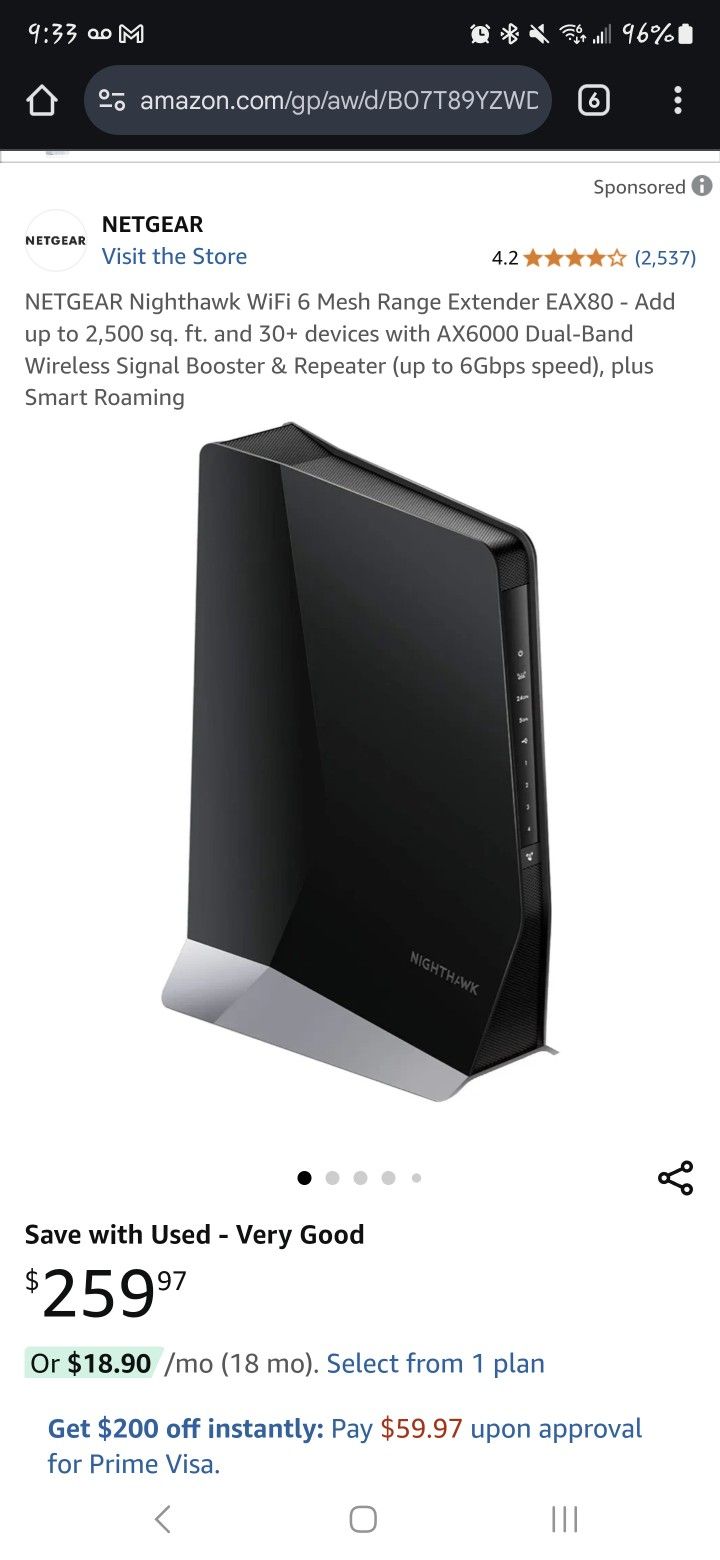 Netgear Nighthawk Wifi 6 Extender