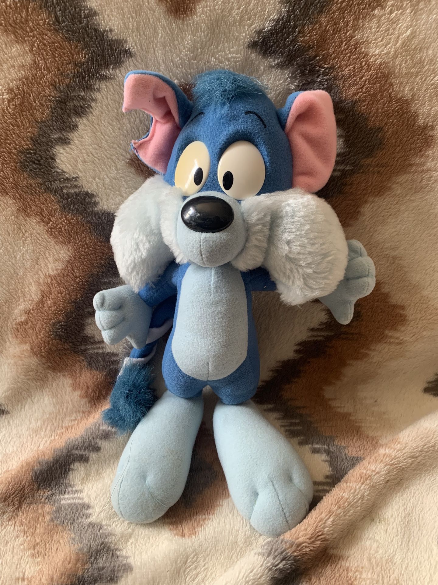1990's Playskool Vintage Tiny Toon Adventure FURRBALL Plush Toy Warner Bros