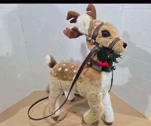 Santa's Best Animated Sleigh Reindeer 21" Tested/Works