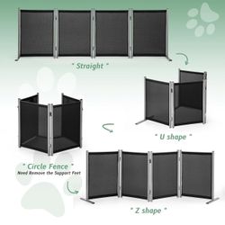 Dog Gate - 4 Panel Foldable (black)