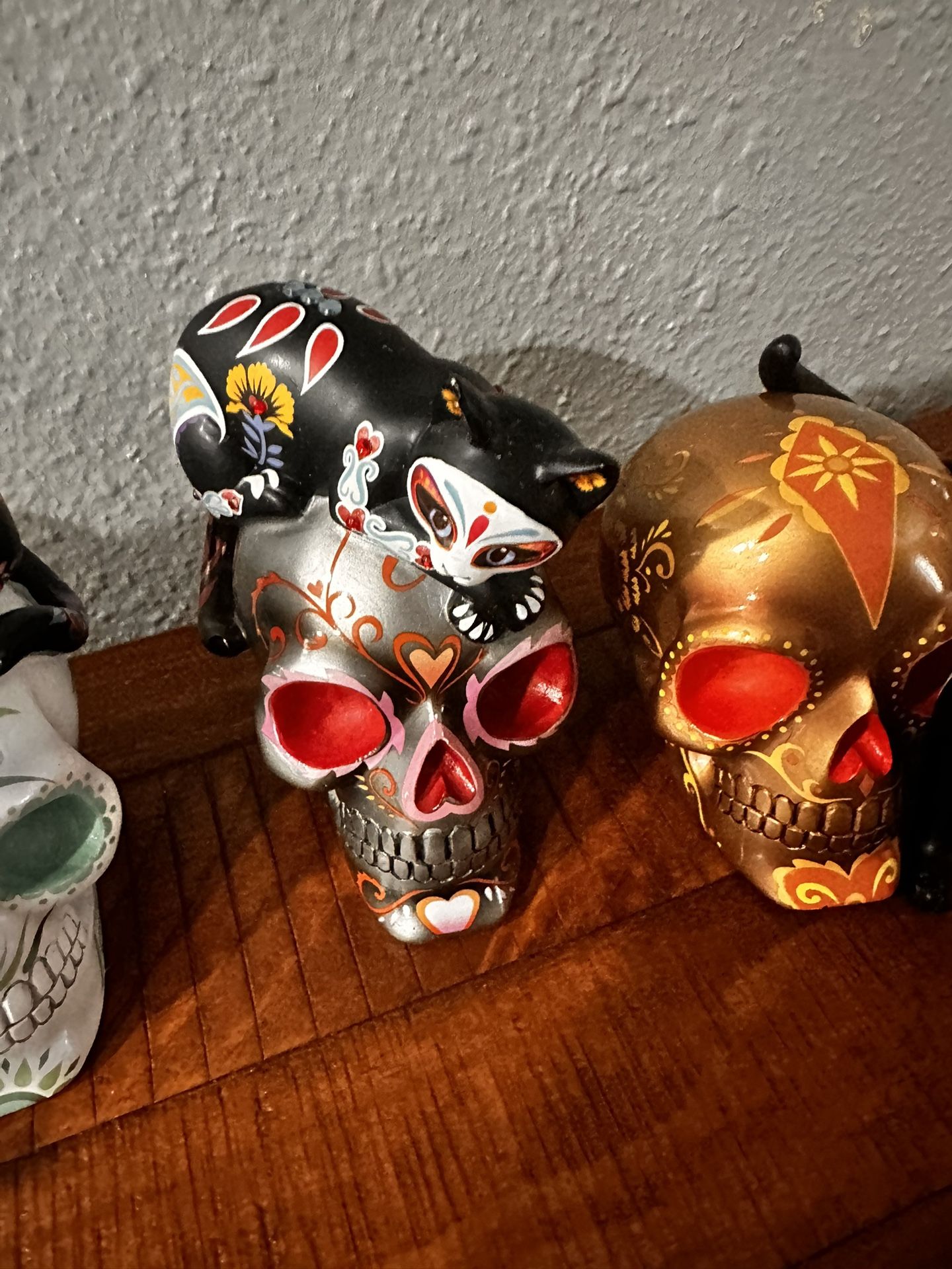 A Fur Ever Love Dia De Los Muertos Sugar Skull Cat Figurine