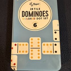 Regal 28 Tile Double 6 Dominoes Colored Dot Set