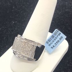 White Gold Diamond Ring Solid 10K New 