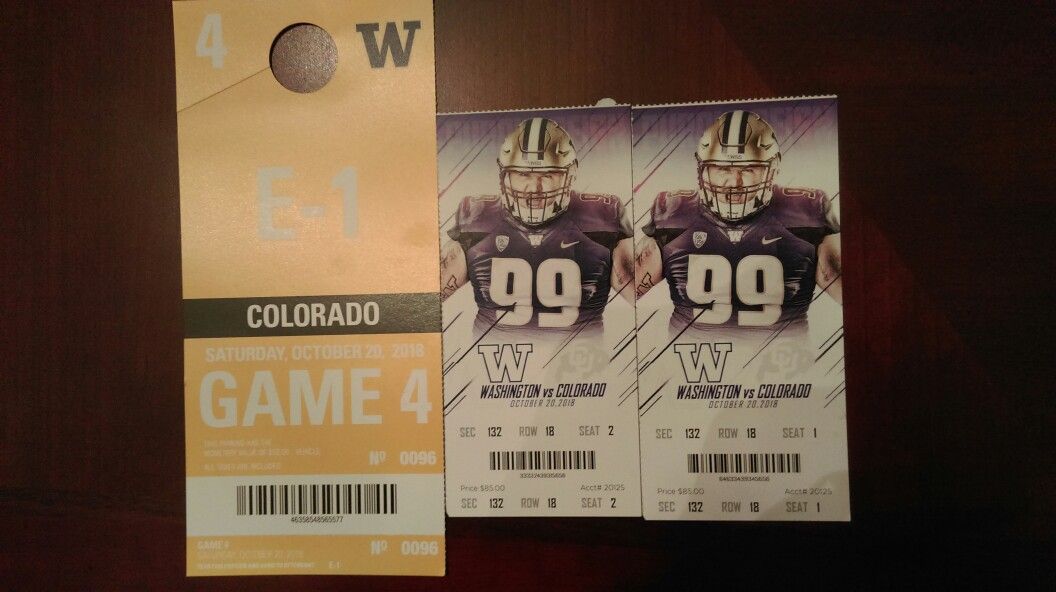 UW Huskies vs Colorado Row 18 & E1 Parking