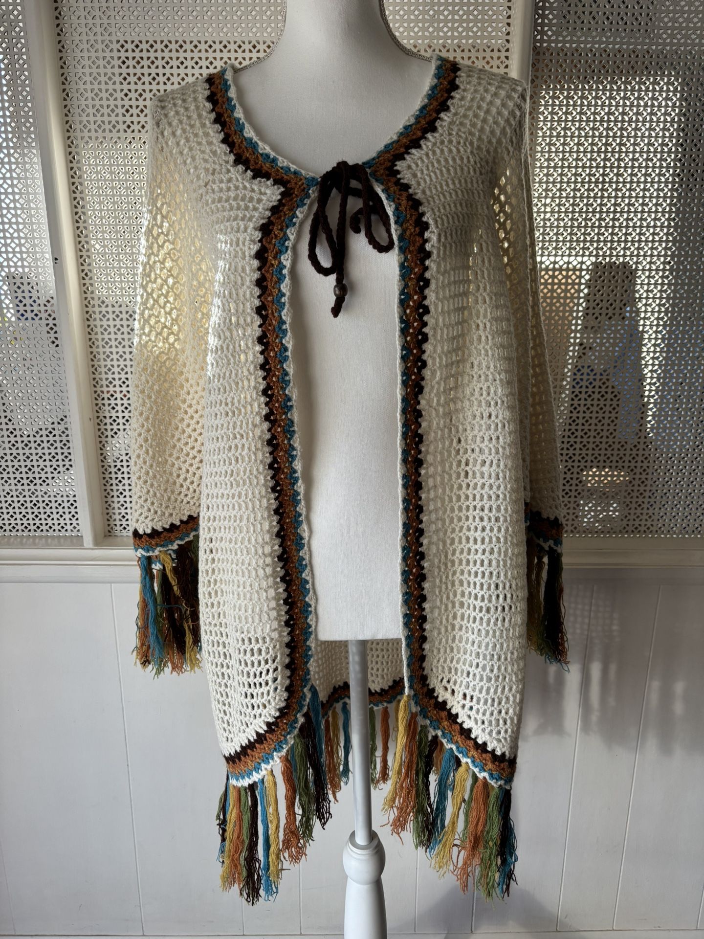 Women’s Wrangler Knit Open Cardigan Fringe Boho Festival Western