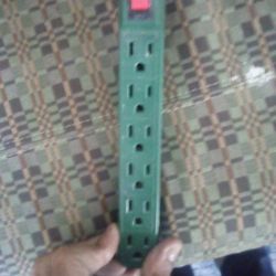 Green Extension Cord With 6 Plug Outlets 