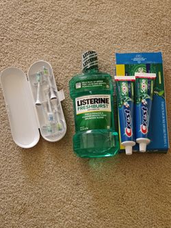 Moving sale!Phillips Toothbrush Carrying Case,Brush Head Listerine mouthwash,Crest Scope toothpaste
