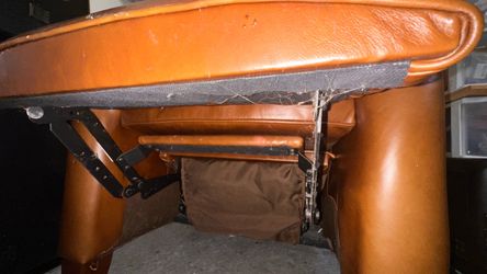 thomasville Vintage Orange Leather Recliner Chair