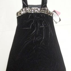 Girls Size 9 Black Velvet Dress