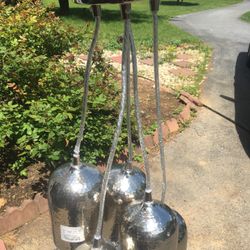 Hanging silver chandelier