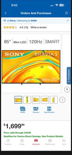 Sony Bravia 5 85" Mini-LED Smart TV
