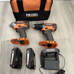 RIDGID 18V Cordless 2-Tool Combo Kit with Drill/Driver, Impact Driver, (2) 2.0 Ah Batteries, and Charger