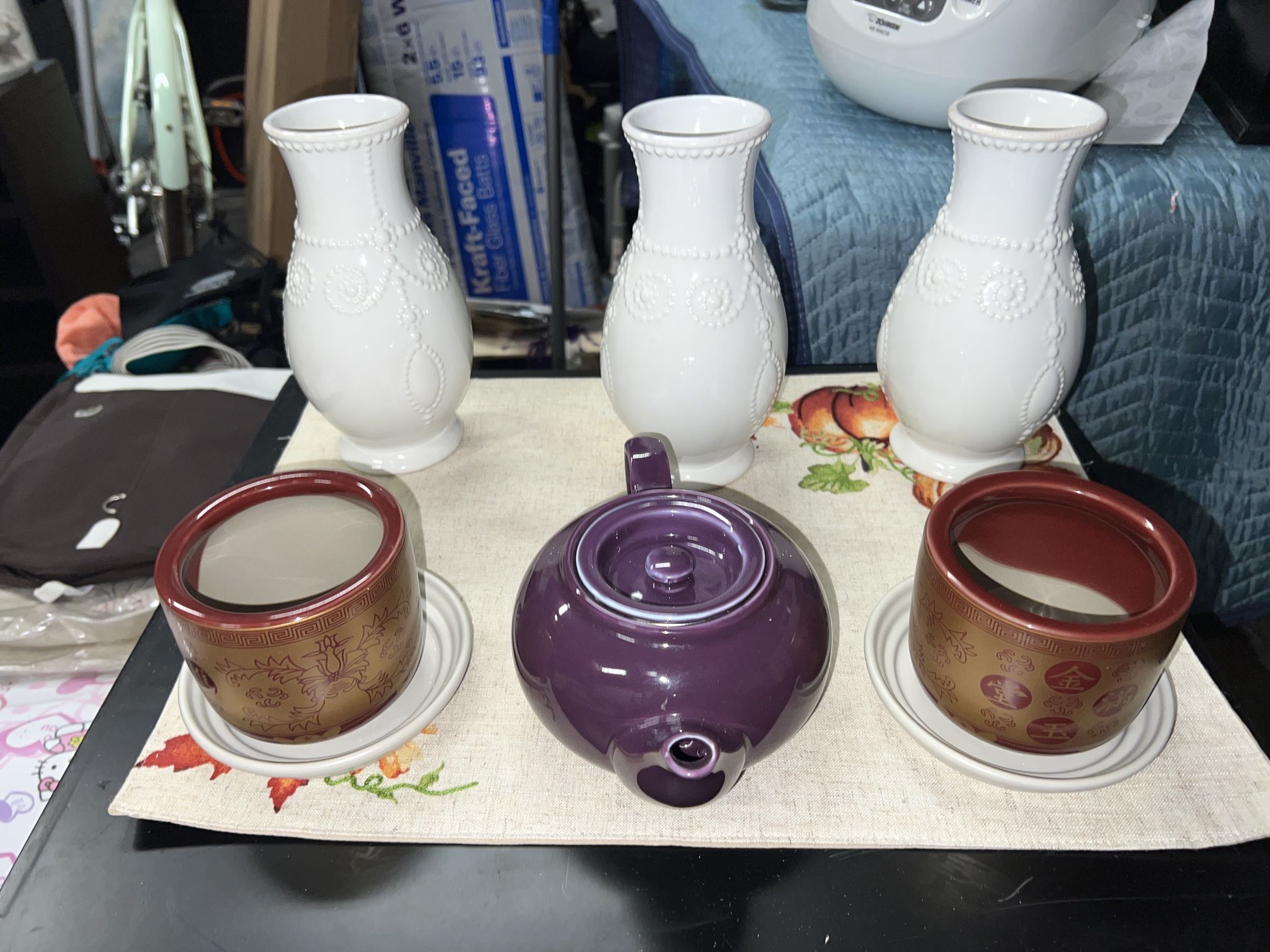Lenox French Perle Vases And Tea Cups