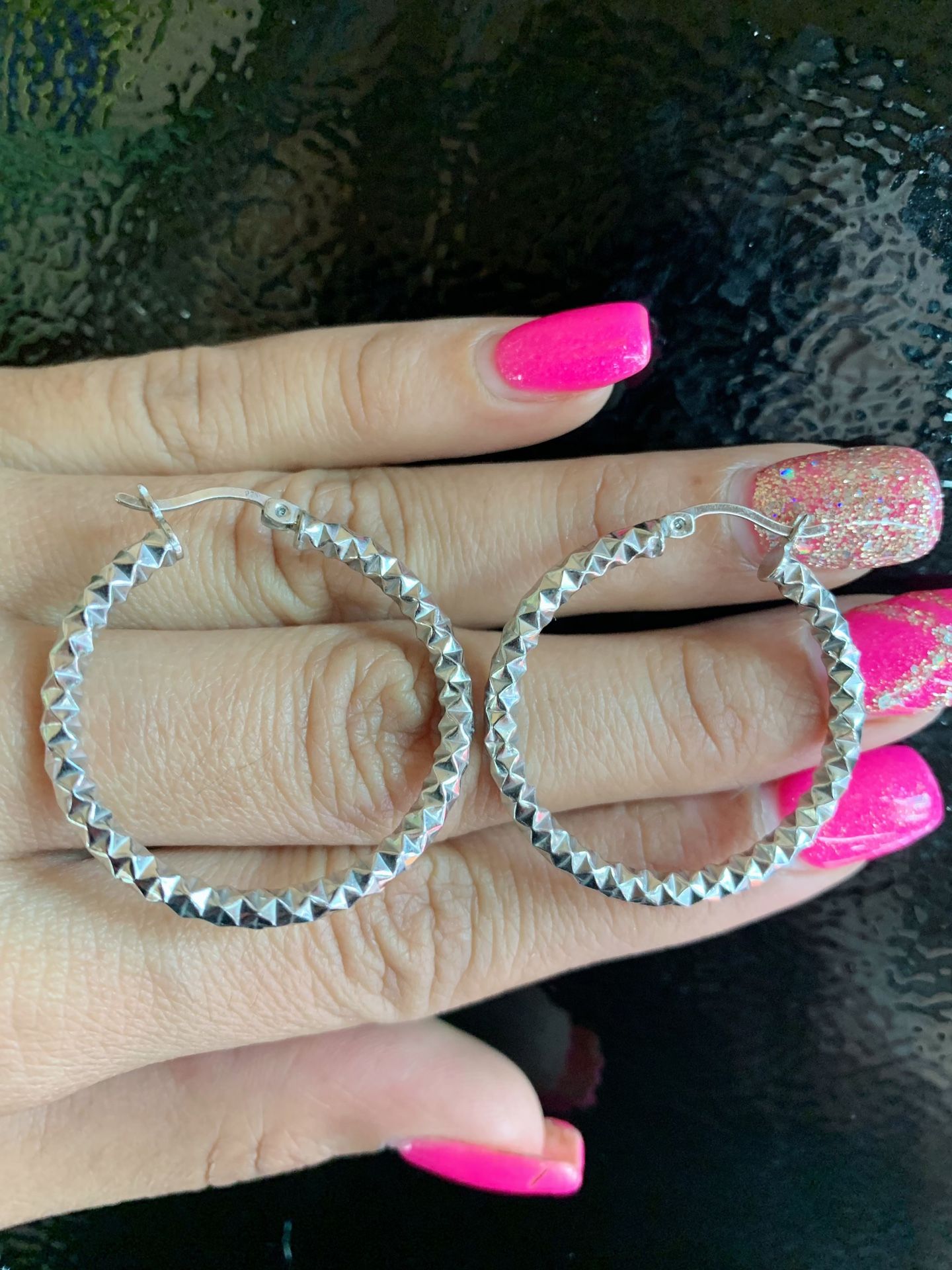 Beautiful silver hoop earrings