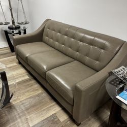 Gray Leather Couch Like New