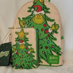 Loungefly The Grinch backpack and wallet 